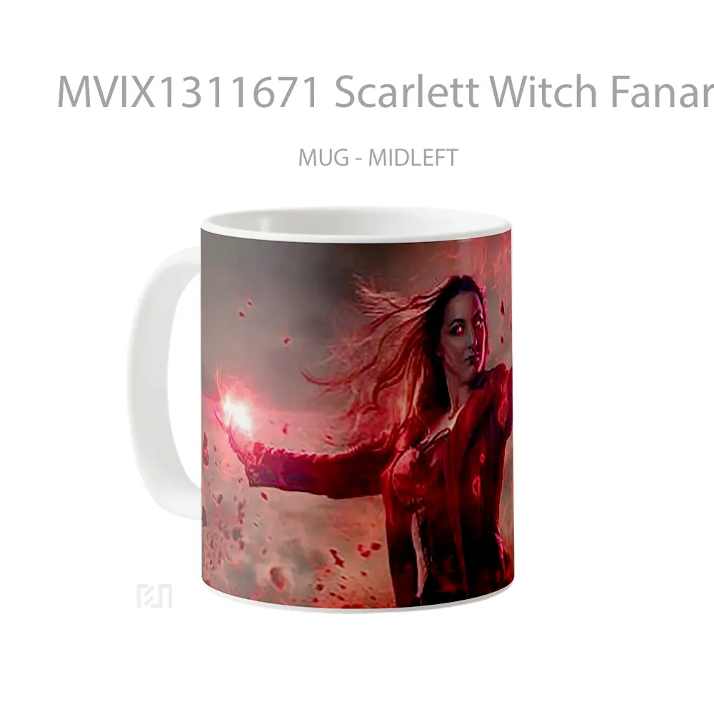 Mug Scarlett Witch Fanart Gelas Fantasi - All-side / Desain