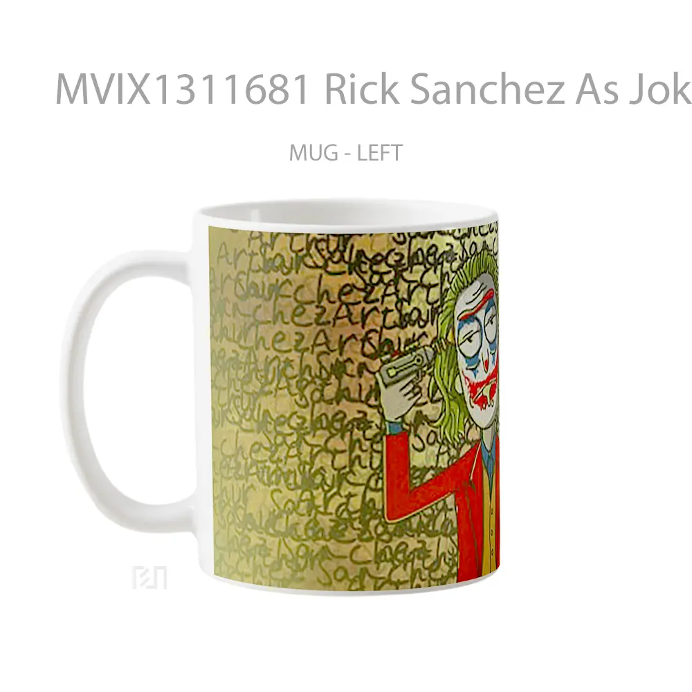 Mug Rick Sanchez As Joker Gelas Superhero - All-side / Desain