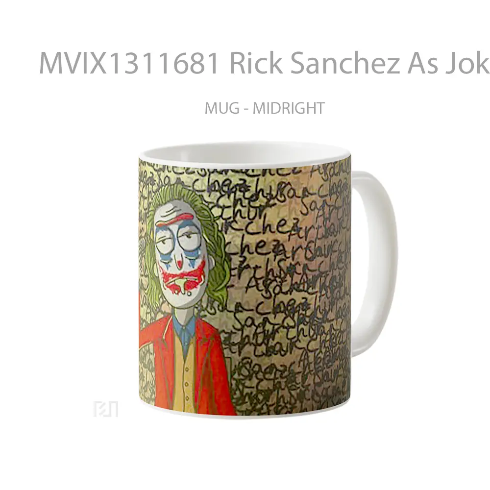 Mug Rick Sanchez As Joker Gelas Superhero - All-side / Desain