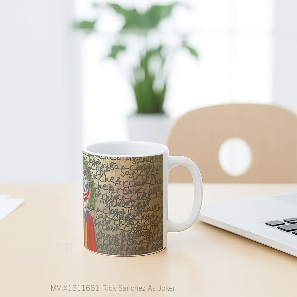 Mug Rick Sanchez As Joker Gelas Superhero - All-side / Desain