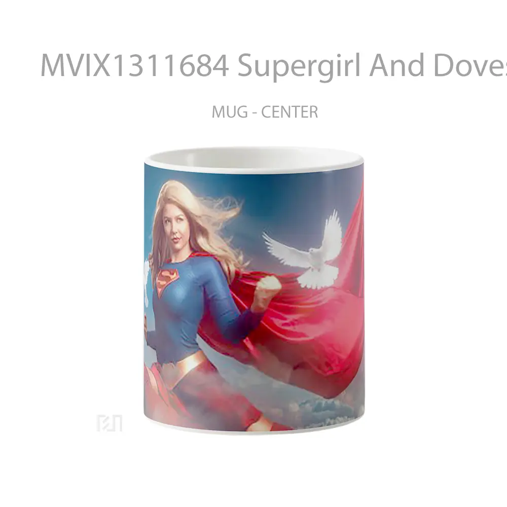 Mug Supergirl And Doves Fanart Gelas Keramik Unik