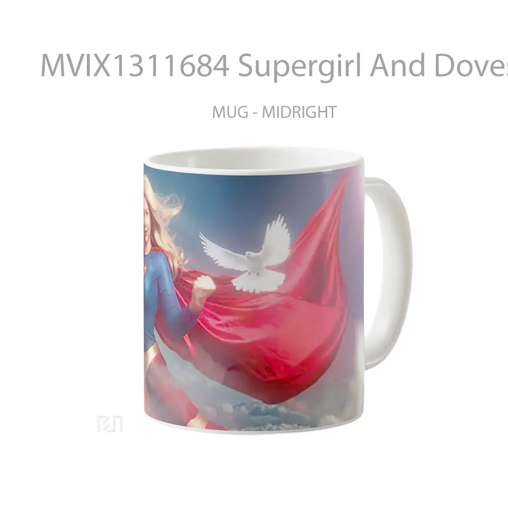 Mug Supergirl And Doves Fanart Gelas Keramik Unik - All-side / Desain