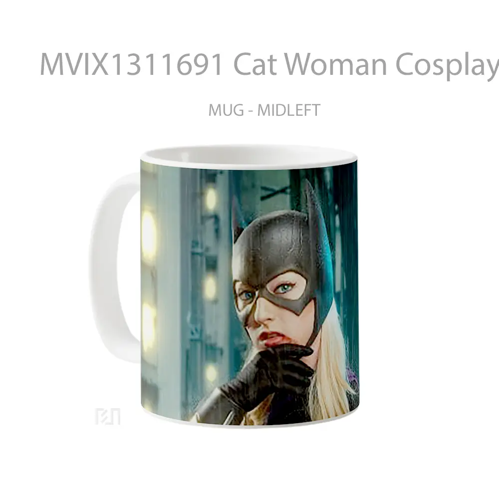 Mug Cat Woman Cosplay Gelas Hewan Lucu - All-side / Desain