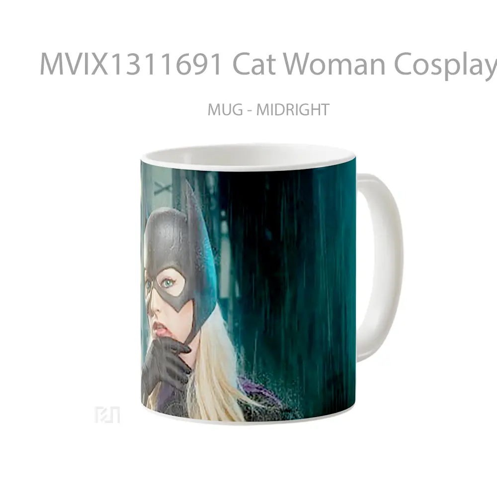 Mug Cat Woman Cosplay Gelas Hewan Lucu - All-side / Desain