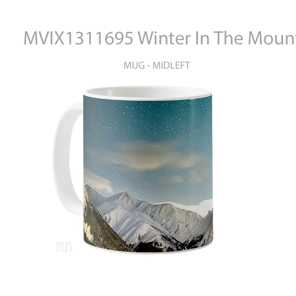 Mug Winter In The Mountains Gelas Pemandangan Alam - All-side / Desain