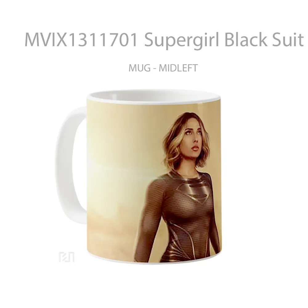 Mug Supergirl Black Suit Cosplay Gelas Keramik Unik - All-side / Desain