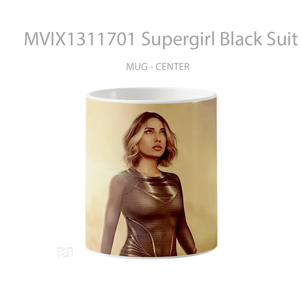 Mug Supergirl Black Suit Cosplay Gelas Keramik Unik