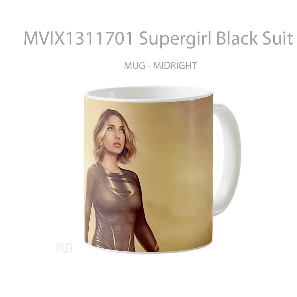 Mug Supergirl Black Suit Cosplay Gelas Keramik Unik - All-side / Desain