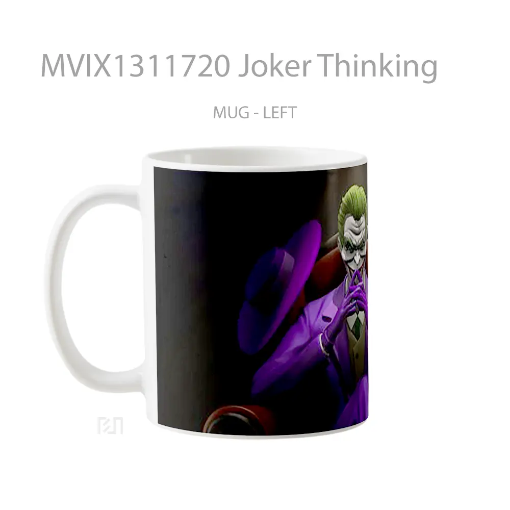 Mug Joker Thinking Gelas Superhero - All-side / Desain