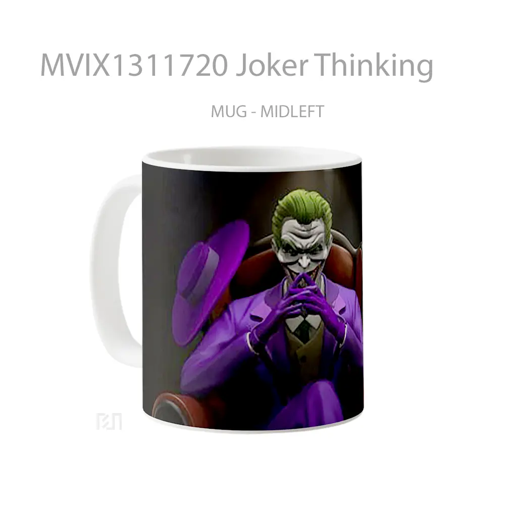 Mug Joker Thinking Gelas Superhero - All-side / Desain