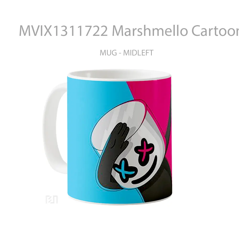 Mug Marshmello Cartoon Gelas Kartun - All-side / Desain