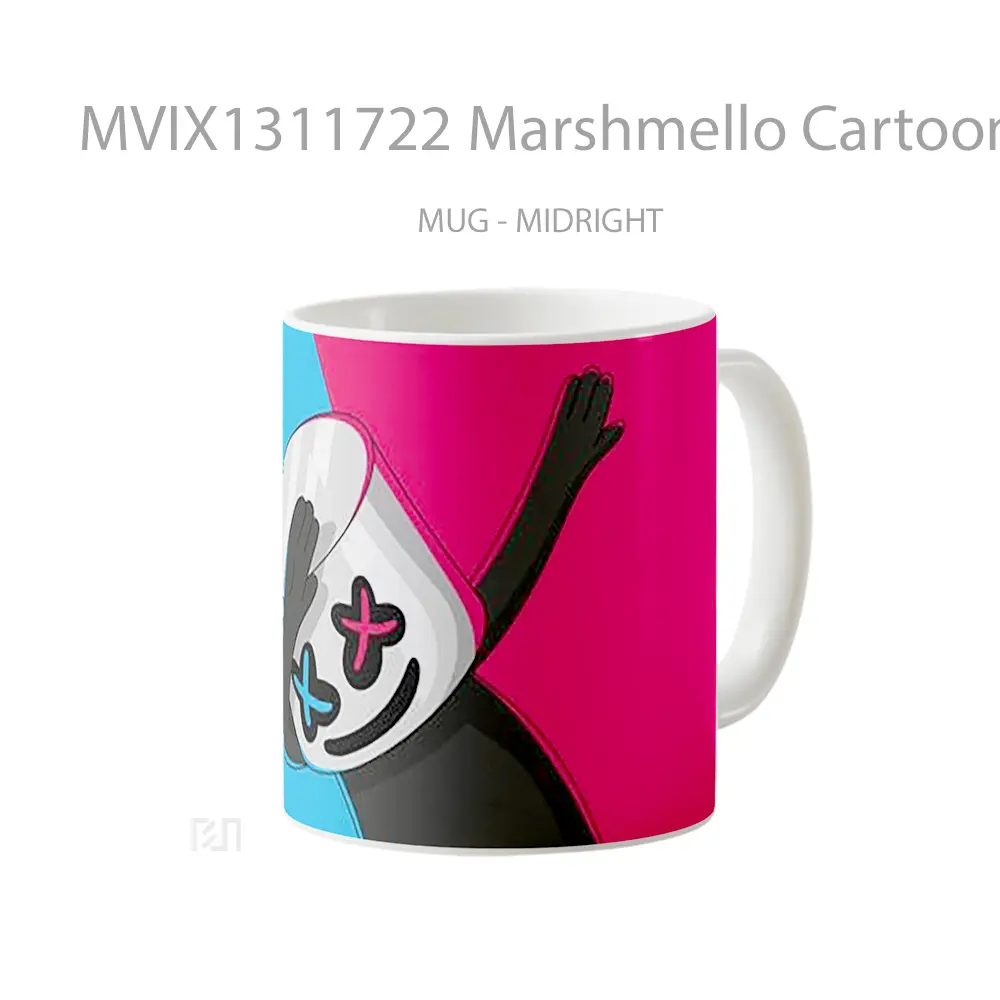 Mug Marshmello Cartoon Gelas Kartun - All-side / Desain