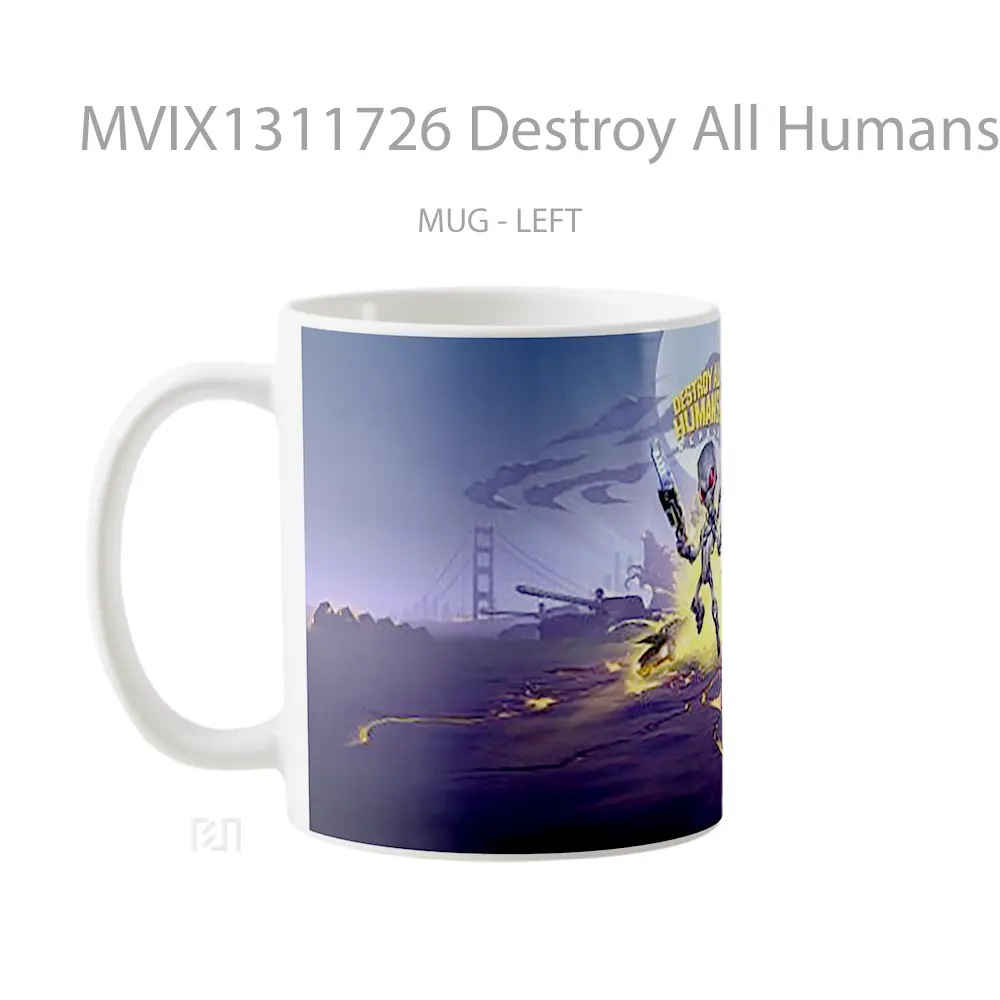Mug Destroy All Humans 2 Gelas Keramik Unik - All-side / Desain