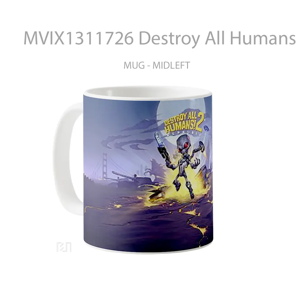 Mug Destroy All Humans 2 Gelas Keramik Unik - All-side / Desain
