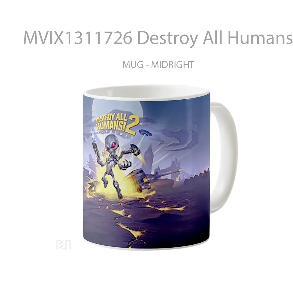 Mug Destroy All Humans 2 Gelas Keramik Unik - All-side / Desain