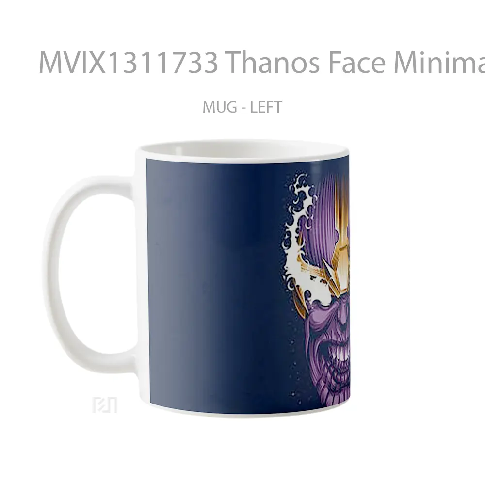 Mug Thanos Face Minimalist Gelas Seni Modern - All-side / Desain