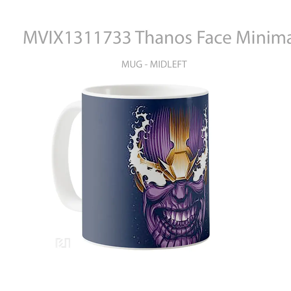 Mug Thanos Face Minimalist Gelas Seni Modern - All-side / Desain