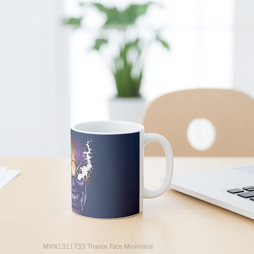 Mug Thanos Face Minimalist Gelas Seni Modern - All-side / Desain