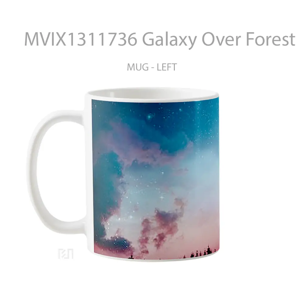 Mug Galaxy Over Forest Gelas Pemandangan Alam - All-side / Desain