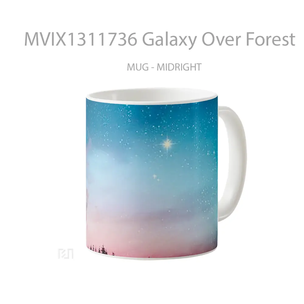 Mug Galaxy Over Forest Gelas Pemandangan Alam - All-side / Desain