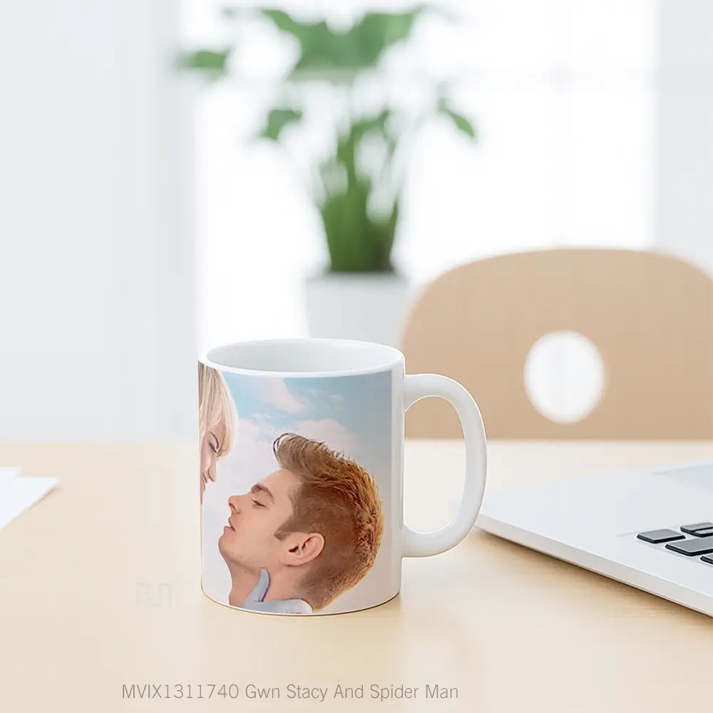 Mug Gwn Stacy And Spider Man Gelas Superhero - All-side / Desain