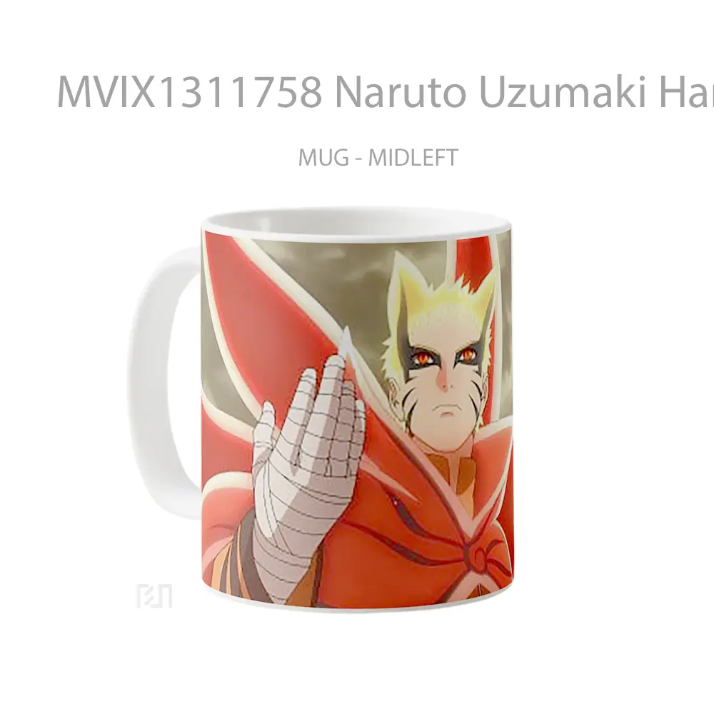 Mug Naruto Uzumaki Hand Up Baryon Mode Cangkir Anime - All-side / Desain
