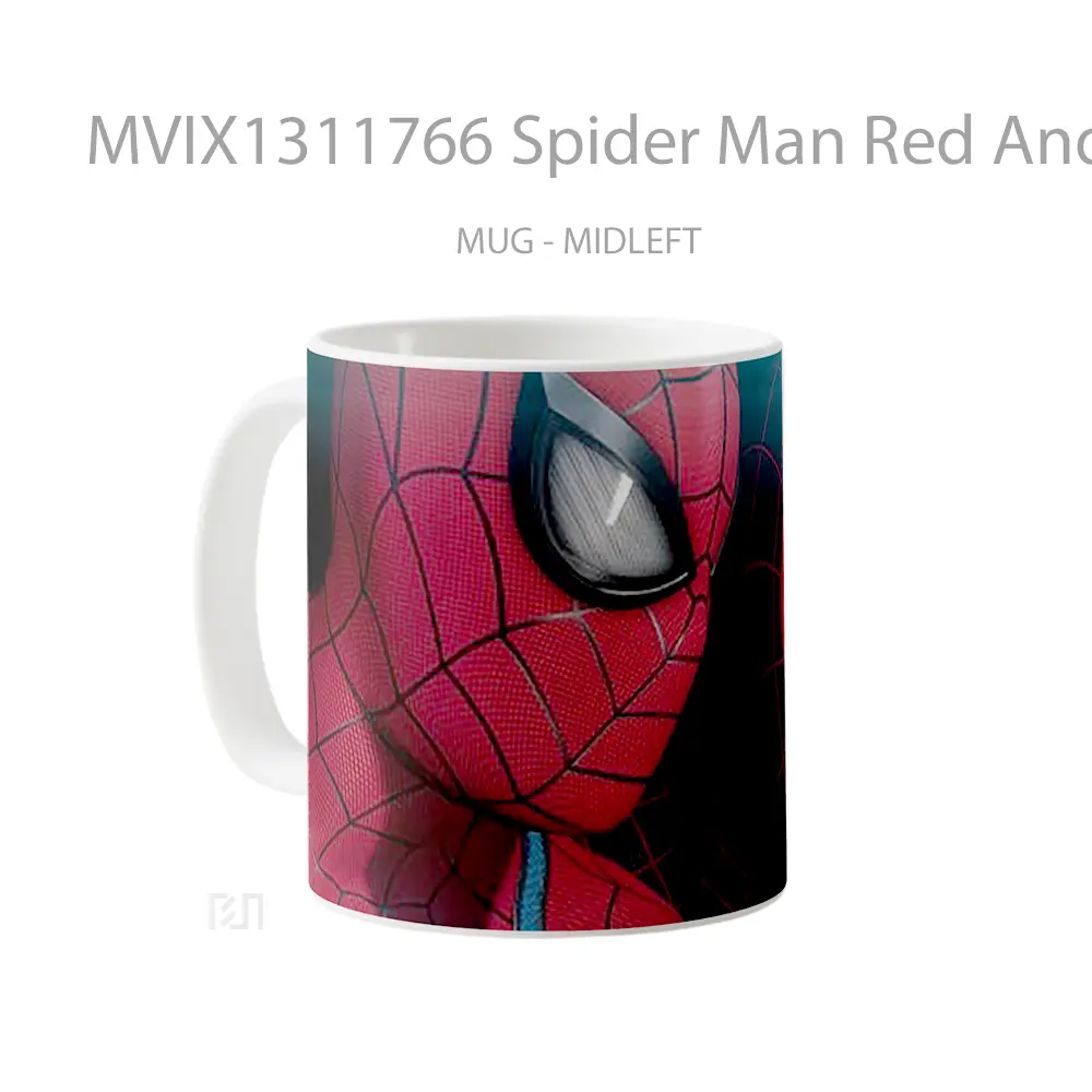 Mug Spider Man Red And Black Suit Gelas Superhero - All-side / Desain