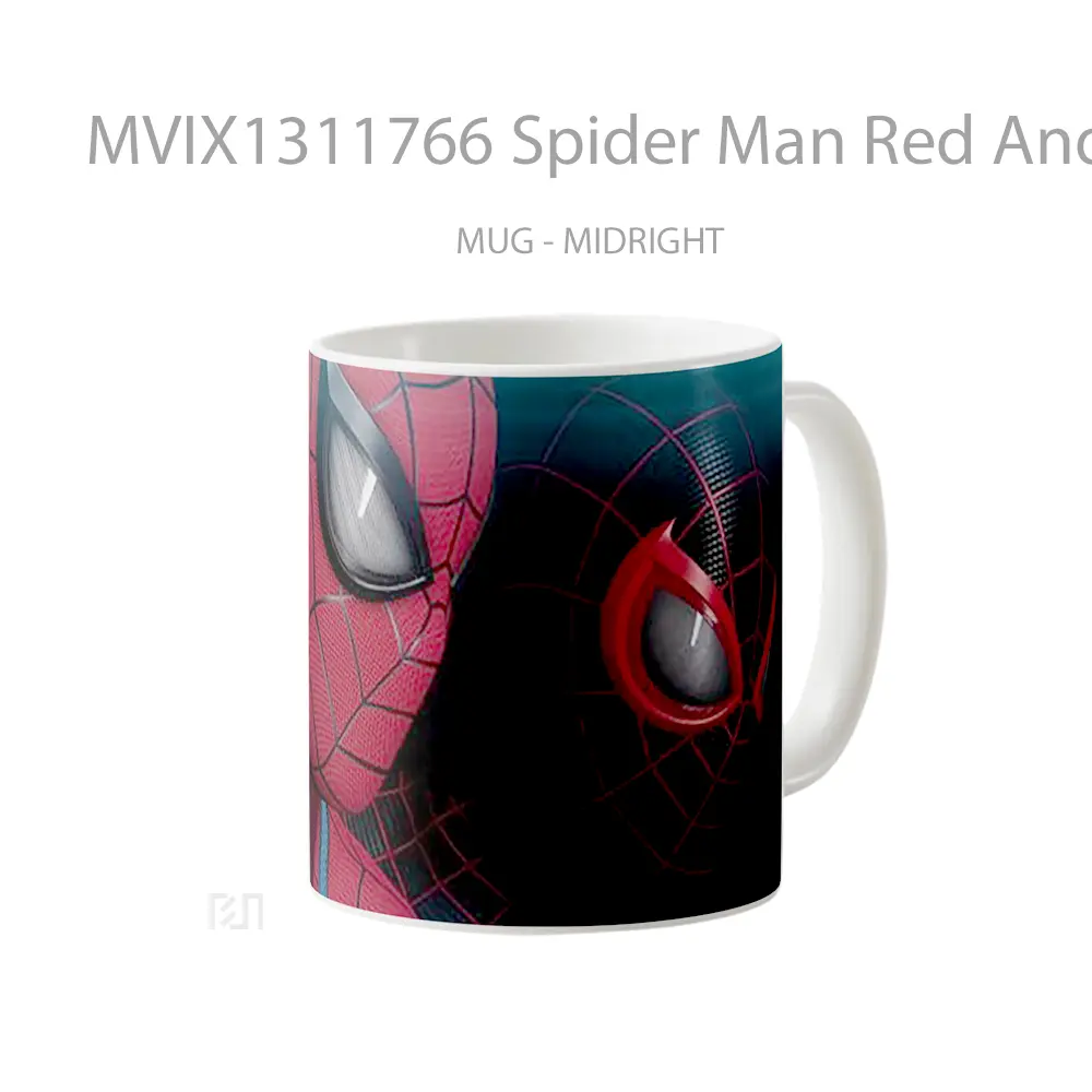 Mug Spider Man Red And Black Suit Gelas Superhero - All-side / Desain
