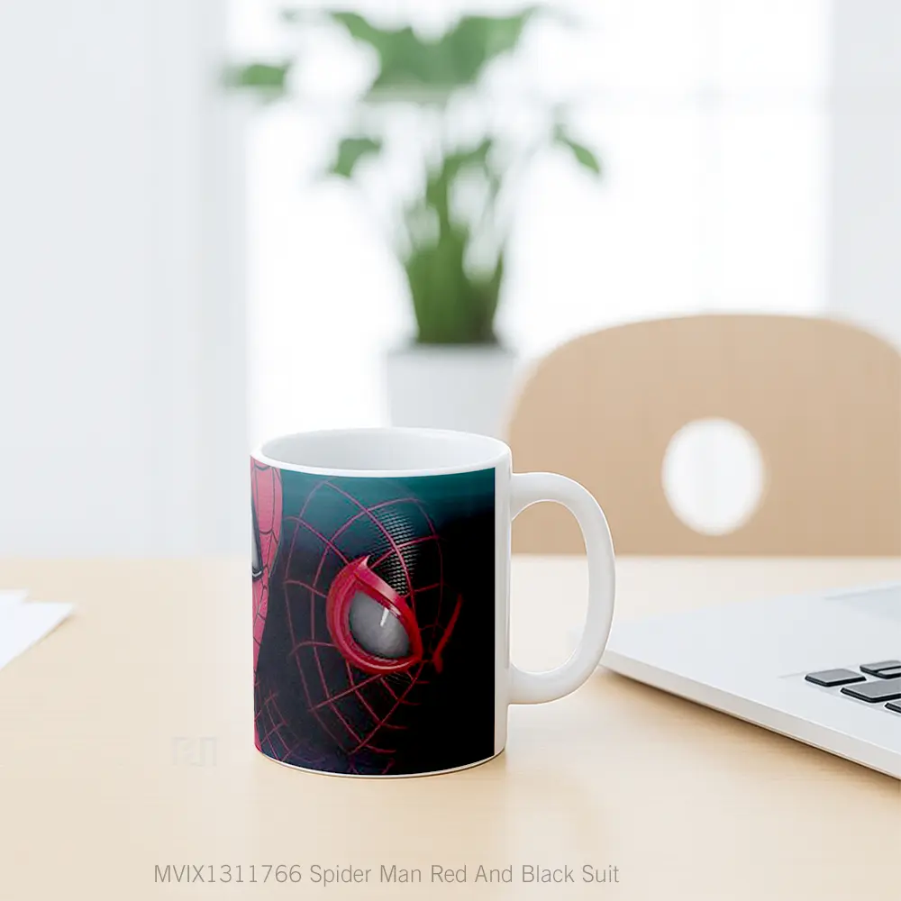 Mug Spider Man Red And Black Suit Gelas Superhero - All-side / Desain