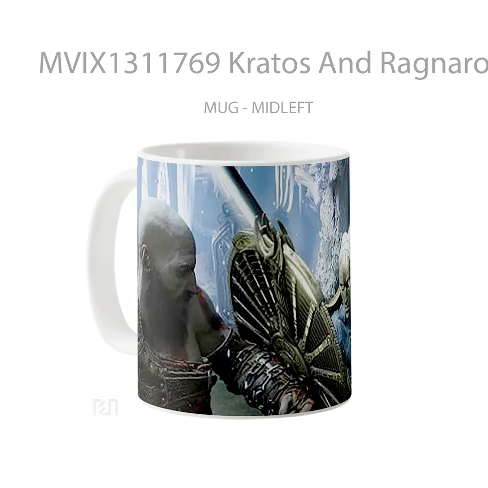 Mug Kratos And Ragnarok God Of War Gelas Keramik Unik - All-side / Desain