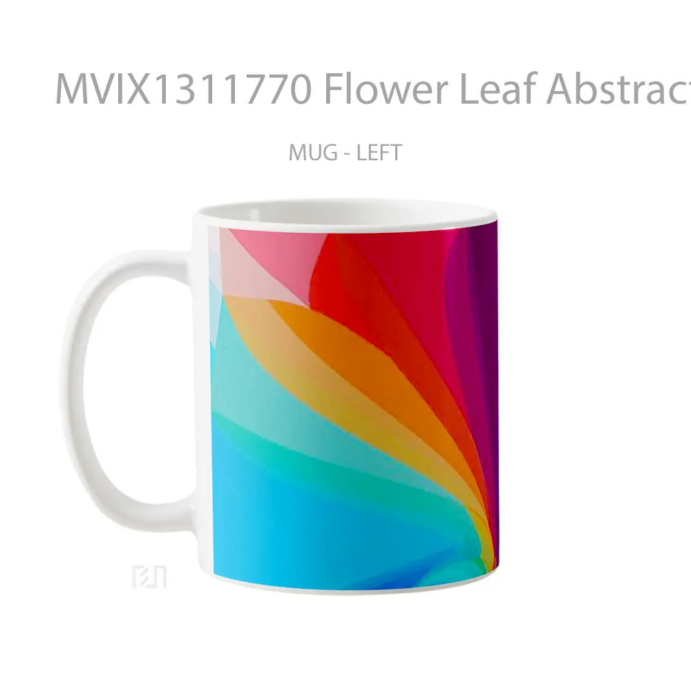 Mug Flower Leaf Abstract Gelas Pemandangan Alam - All-side / Desain
