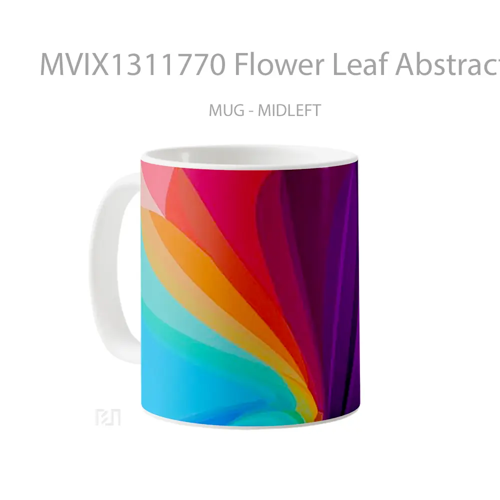 Mug Flower Leaf Abstract Gelas Pemandangan Alam - All-side / Desain