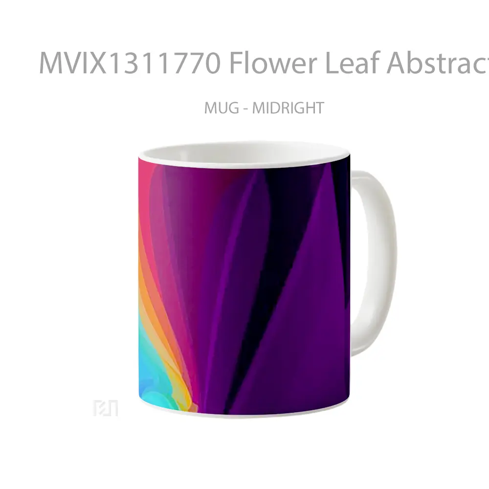 Mug Flower Leaf Abstract Gelas Pemandangan Alam - All-side / Desain