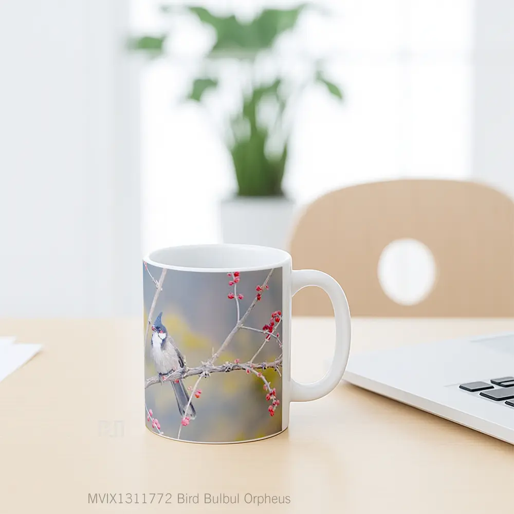 Mug Bird Bulbul Orpheus Gelas Hewan Lucu - All-side / Desain