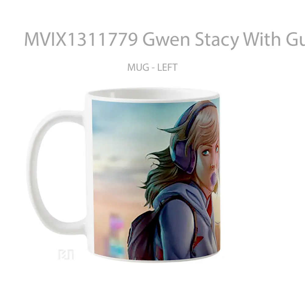 Mug Gwen Stacy With Gum Gelas Superhero - All-side / Desain