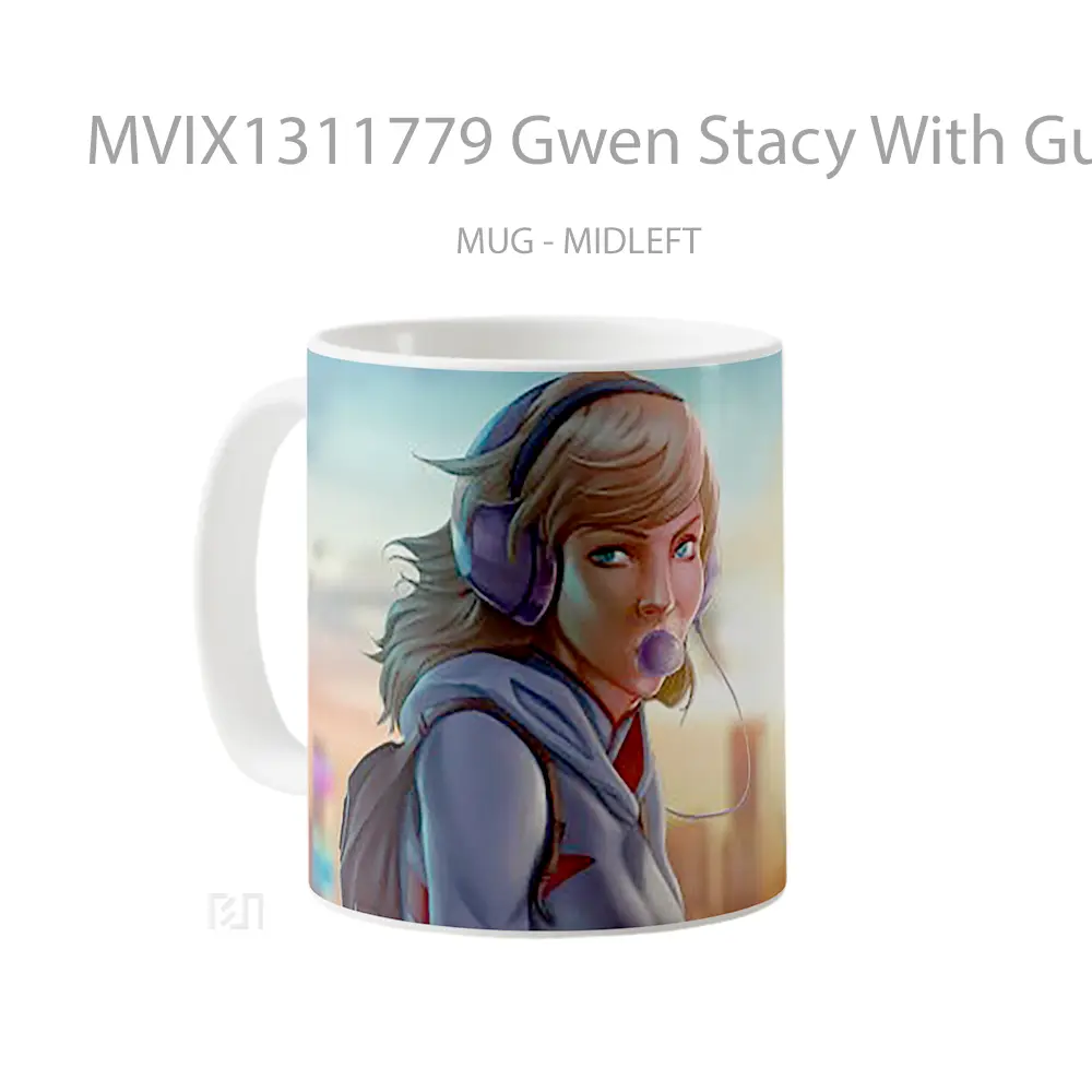Mug Gwen Stacy With Gum Gelas Superhero - All-side / Desain