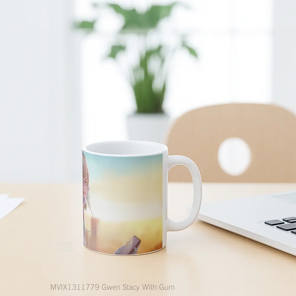 Mug Gwen Stacy With Gum Gelas Superhero - All-side / Desain