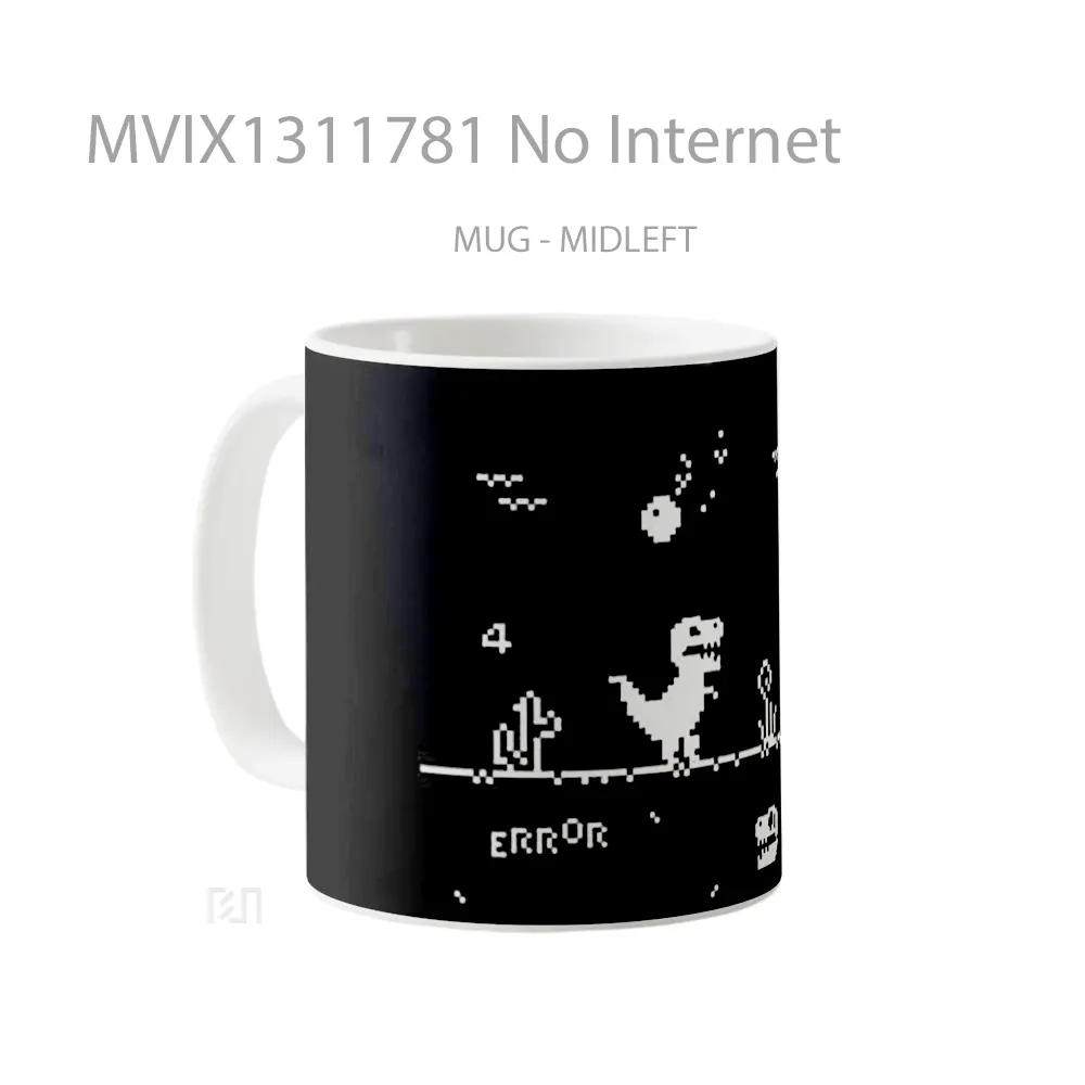 Mug No Internet Gelas Keramik Unik - All-side / Desain