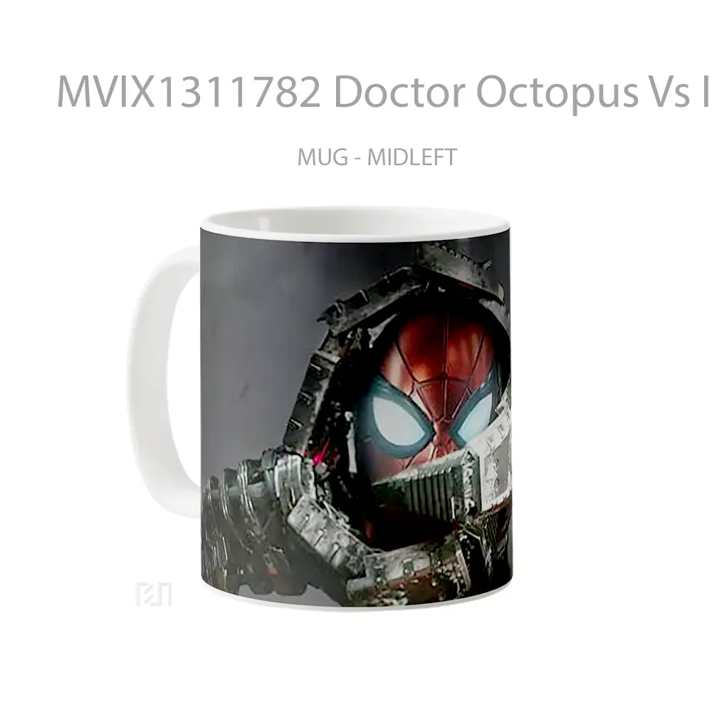 Mug Doctor Octopus Vs Iron Spidey Gelas Keramik Unik - All-side / Desain