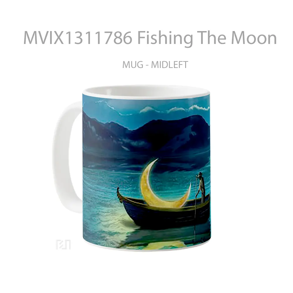 Mug Fishing The Moon Gelas Astronomi - All-side / Desain
