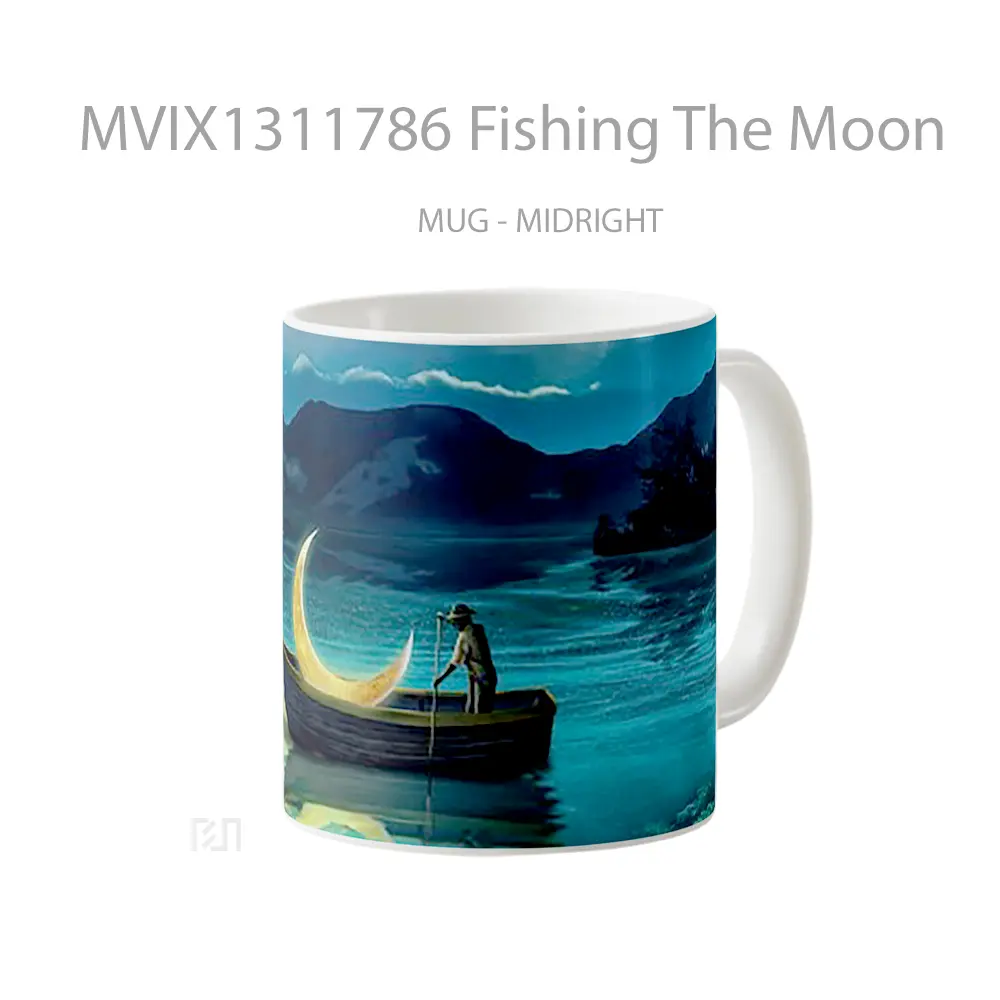 Mug Fishing The Moon Gelas Astronomi - All-side / Desain