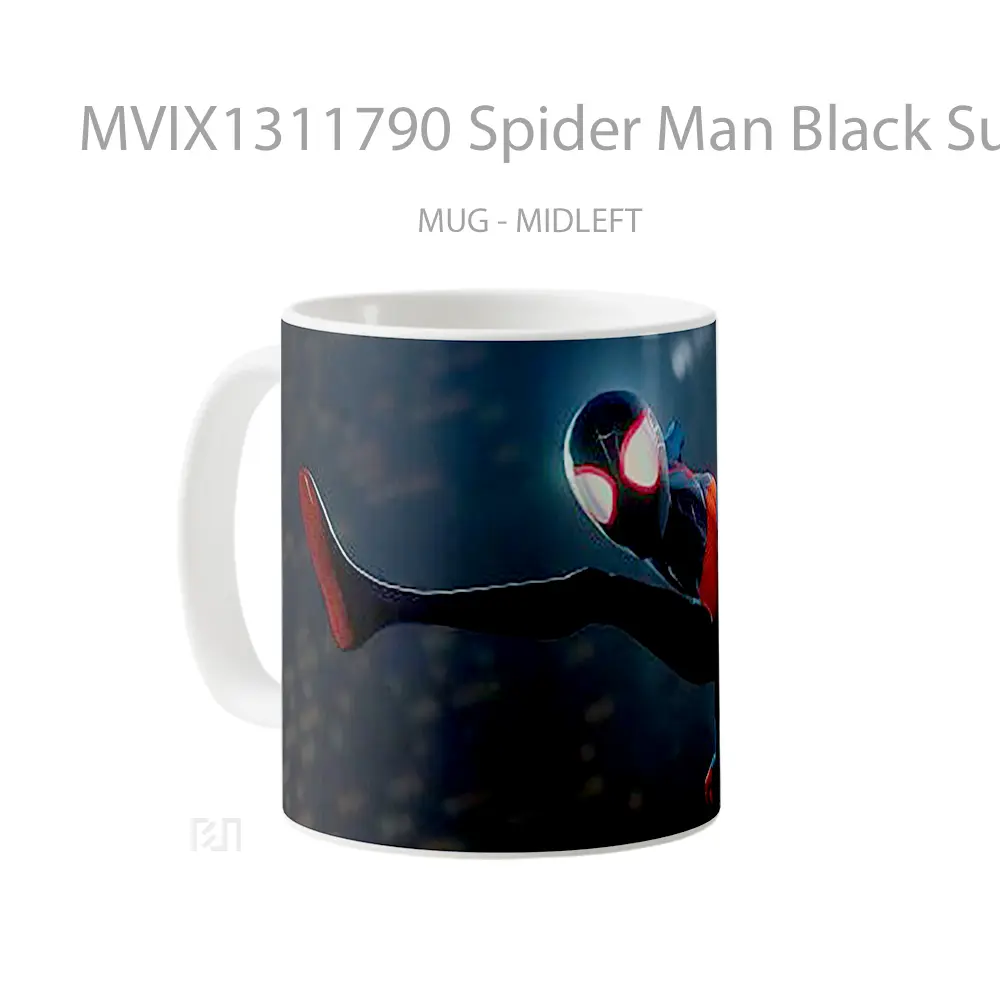 Mug Spider Man Black Suit Remastered Gelas Superhero - All-side / Desain