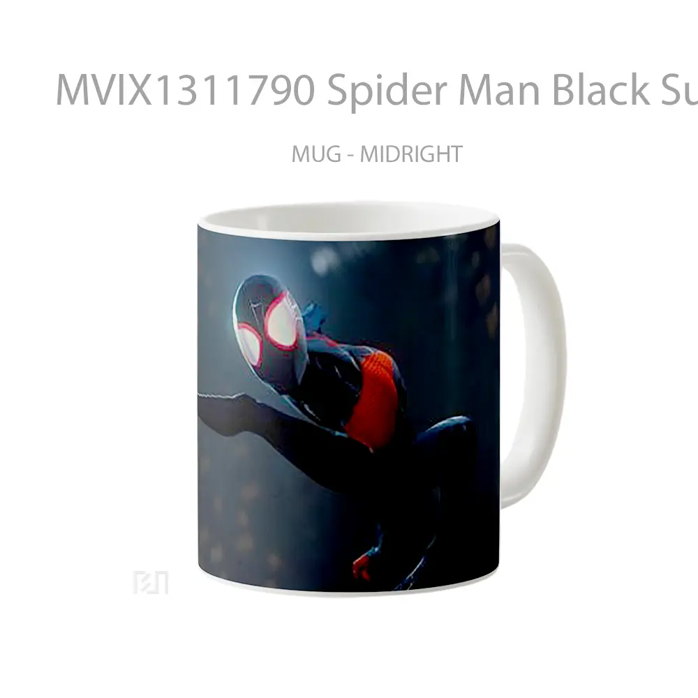 Mug Spider Man Black Suit Remastered Gelas Superhero - All-side / Desain