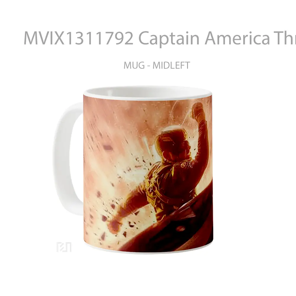 Mug Captain America Throwing Shield Gelas Superhero - All-side / Desain