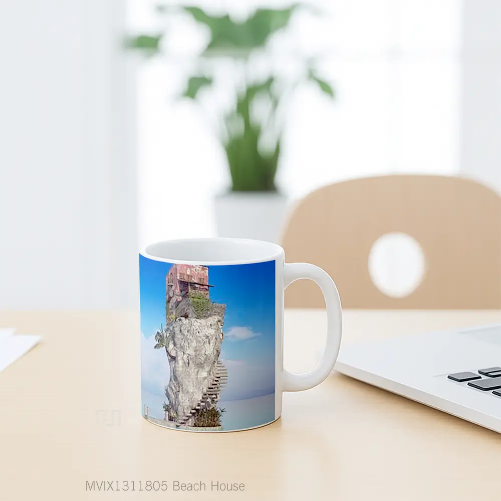 Mug Beach House Gelas Pemandangan Alam - All-side / Desain