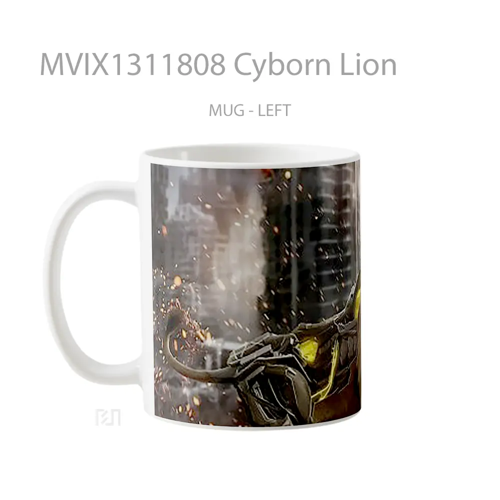 Mug Cyborn Lion Gelas Hewan Lucu - All-side / Desain
