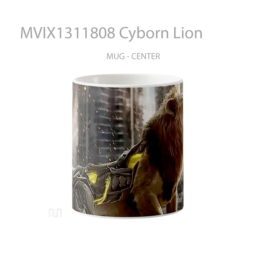 Mug Cyborn Lion Gelas Hewan Lucu