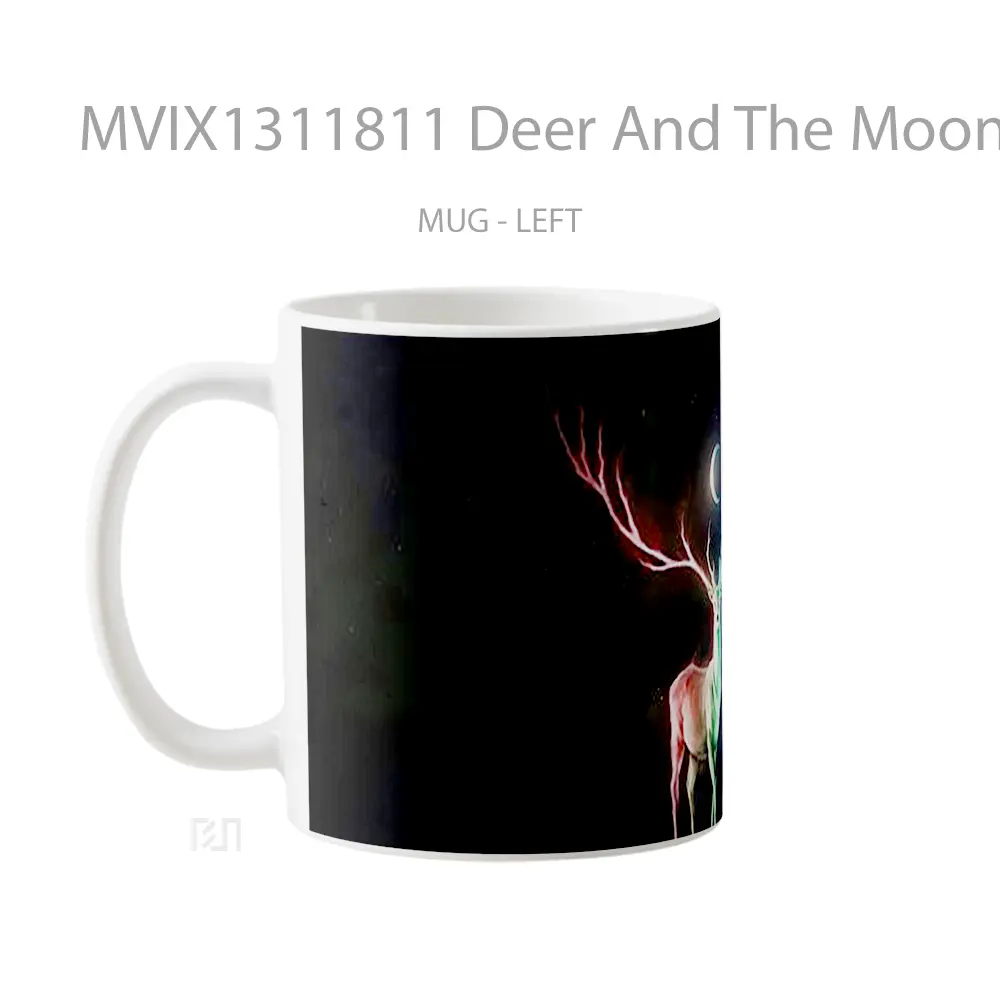 Mug Deer And The Moon Gelas Hewan Lucu - All-side / Desain