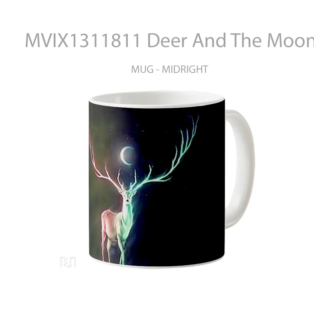Mug Deer And The Moon Gelas Hewan Lucu - All-side / Desain
