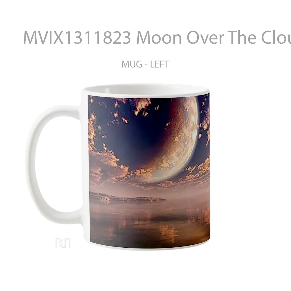 Mug Moon Over The Clouds At Sunset Gelas Pemandangan Alam - All-side / Desain